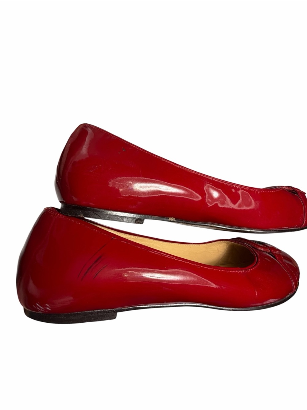 Cole Haan Red Patent Leather Slip-On Flats Buckle Detail - 9.5 - Picture 6 of 9